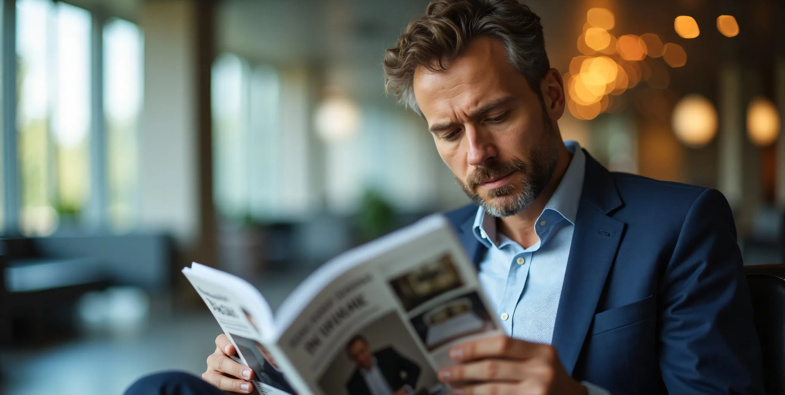 Symbolbild Mann liest in Steuerreport