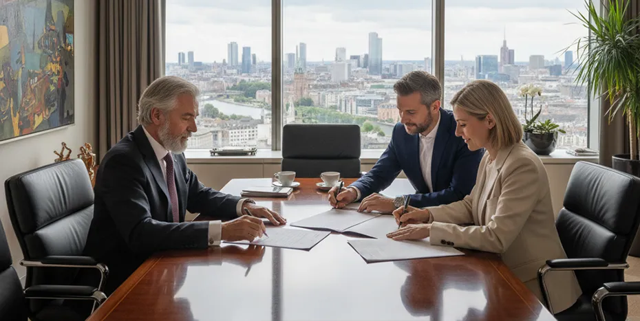 Geschäftsmann überträgt Unternehmensanteile an Kinder